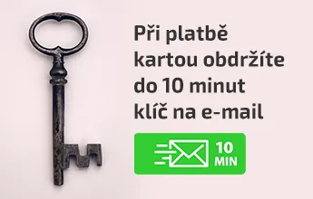 Při platbě kartou obdržíte do 10 minut klíč na e-mail